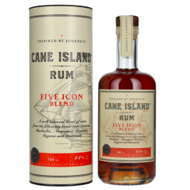 Cane Island FIVE ICON BLEND Island Rum 44% Vol. 0,7l dovanų dėžutėje