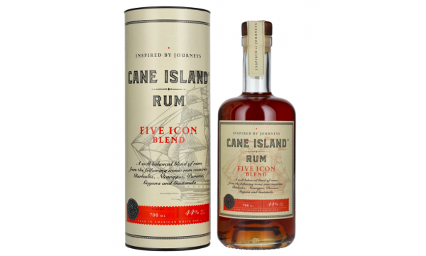 Cane Island FIVE ICON BLEND Island Rum 44% Vol. 0,7l dovanų dėžutėje