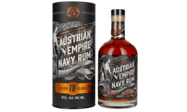 Austrian Empire Navy Rum 18 Solera Blended 40% Vol. 0,7l dovanų dėžutėje