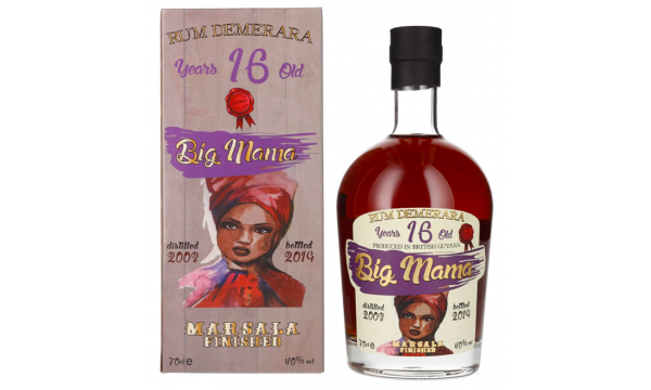 Big Mama 16 Years Old Rum Demerara Marsala Finished 40% Vol. 0,7l dovanų dėžutėje