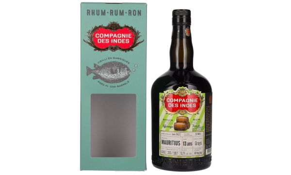 Compagnie des Indes MAURITIUS Single Cask Rum 13 ans Armagnac Finish 53,1% Vol. 0,7l dovanų dėžutėje