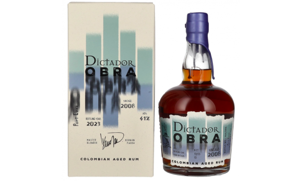 Dictador OBRA VINTAGE 15 Years Old PORT CASK Rum 2008 41% Vol. 0,7l dovanų dėžutėje