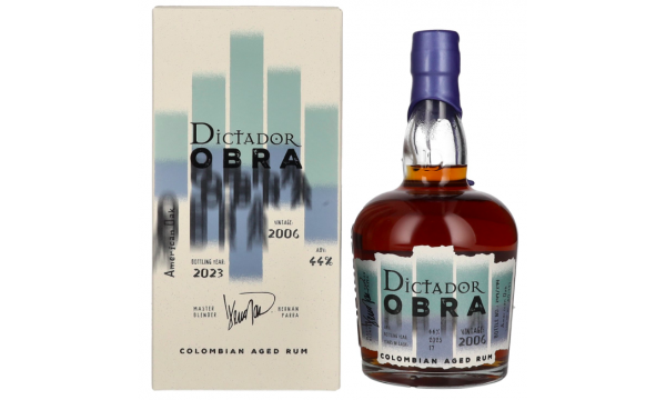 Dictador OBRA VINTAGE 17 Years Old AMERICAN OAK CASK Rum 2006 44% Vol. 0,7l dovanų dėžutėje