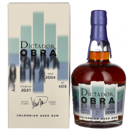 Dictador OBRA VINTAGE 19 Years Old AMERICAN OAK CASK Rum 2004 40% Vol. 0,7l dovanų dėžutėje