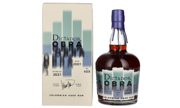 Dictador OBRA VINTAGE 20 Years Old SHERRY CASK Rum 2003 40% Vol. 0,7l dovanų dėžutėje