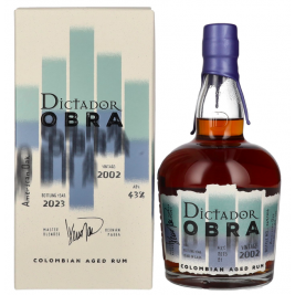 Dictador OBRA VINTAGE 21 Years Old AMERICAN OAK CASK Rum 2002 43% Vol. 0,7l dovanų dėžutėje