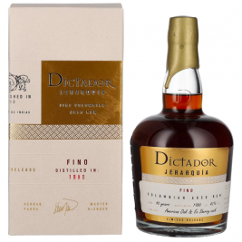 Dictador JERARQUÍA 40 Years Old FINO Rum 1980 43% Vol. 0,7l dovanų dėžutėje