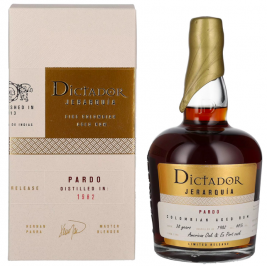 Dictador JERARQUÍA 38 Years Old PARDO Rum 1982 44% Vol. 0,7l dovanų dėžutėje