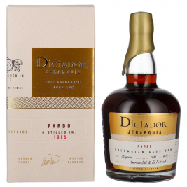 Dictador JERARQUÍA 35 Years Old PARDO Rum 1985 40% Vol. 0,7l dovanų dėžutėje