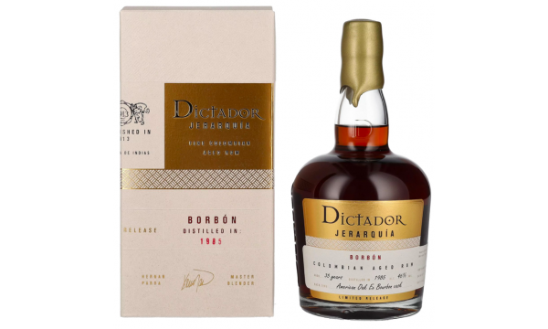 Dictador JERARQUÍA 35 Years Old BORBÓN Rum 1985 46% Vol. 0,7l dovanų dėžutėje