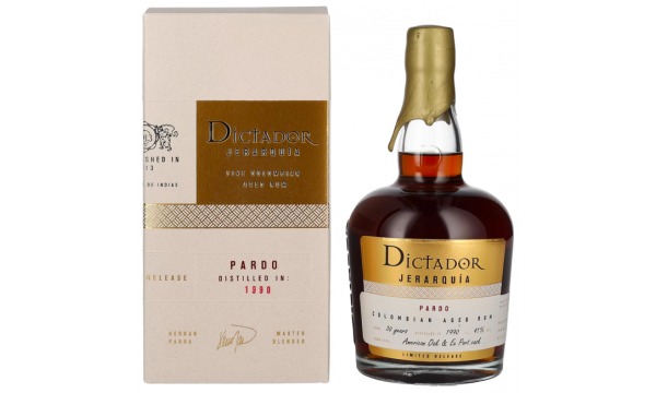 Dictador JERARQUÍA 30 Years Old PARDO Rum 1990 41% Vol. 0,7l dovanų dėžutėje