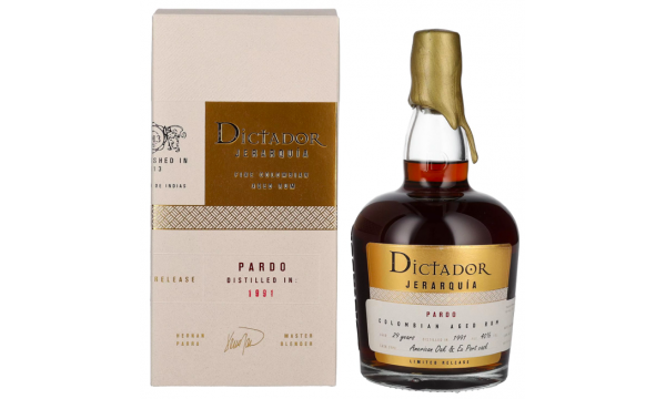 Dictador JERARQUÍA 29 Years Old PARDO Rum 1991 40% Vol. 0,7l dovanų dėžutėje