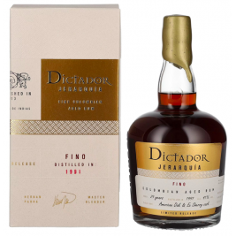 Dictador JERARQUÍA 29 Years Old FINO Rum 1991 41% Vol. 0,7l dovanų dėžutėje