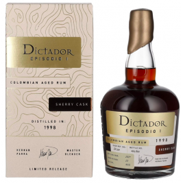 Dictador EPISODIO I 23 Years Old SHERRY CASK Rum 1998 45% Vol. 0,7l dovanų dėžutėje