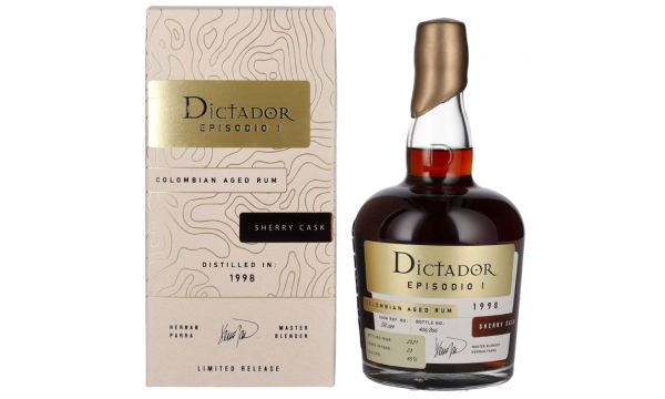 Dictador EPISODIO I 23 Years Old SHERRY CASK Rum 1998 45% Vol. 0,7l dovanų dėžutėje