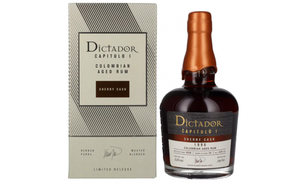 Dictador CAPITULO I 24 Years Old Sherry Cask Colombian Aged Rum 1996 44% Vol. 0,7l dovanų dėžutėje