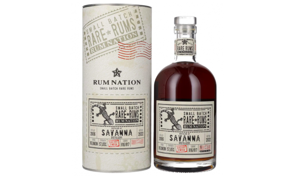 Rum Nation Rare Rums SAVANNA 2006/2022 57,7% Vol. 0,7l dovanų dėžutėje