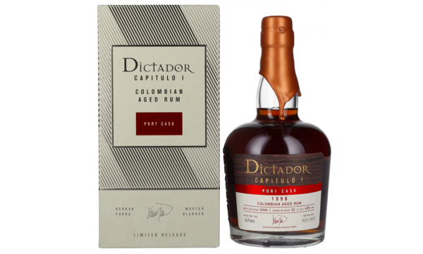 Dictador CAPITULO I 22 Years Old Port Cask Colombian Aged Rum 1998 42% Vol. 0,7l dovanų dėžutėje