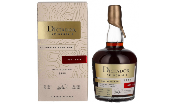 Dictador EPISODIO I 22 Years Old PORT CASK Rum 1999 43% Vol. 0,7l dovanų dėžutėje