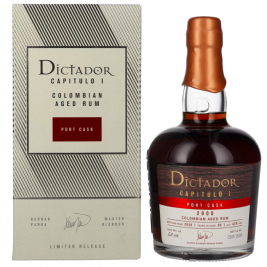 Dictador CAPITULO I 20 Years Old Port Cask Colombian Aged Rum 2000 43% Vol. 0,7l dovanų dėžutėje