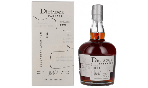 Dictador PÁRRAFO I 14 Years Old FINO Vintage 2008 46% Vol. 0,7l dovanų dėžutėje