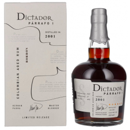 Dictador PÁRRAFO I 21 Years Old BORBÓN Vintage 2001 44% Vol. 0,7l dovanų dėžutėje