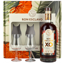 Ron Esclavo XO Ron Dominicana 42% Vol. 0,7l dovanų dėžutėje su dviem taurėmis