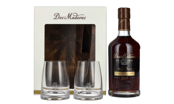 Dos Maderas Selección Superior Reserve Triple Aged Rum 42% Vol. 0,7l dovanų dėžutėje su dviem taurėmis