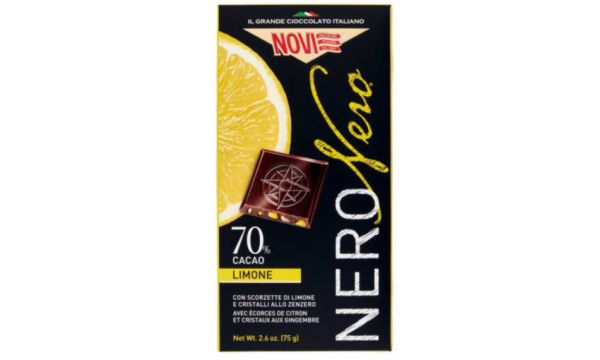 Juodasis šokoladas su citrina ir imbieru Novi Tavoletta Nero 75g