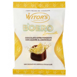 Juodojo šokolado saldainiai su citrininio likerio įdaru Witor's il Boero Limoncello 110g