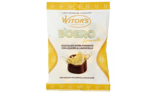 Juodojo šokolado saldainiai su citrininio likerio įdaru Witor's il Boero Limoncello 110g