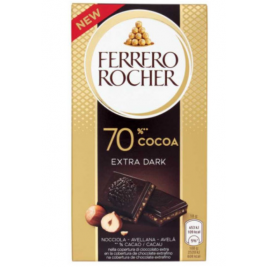 Juodasis šokoladas su lazdynų riešutais Ferrero Rocher Original 90g
