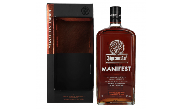 Jägermeister MANIFEST TRAVELLERS' EDITION Kräuterlikör 38% Vol. 1l dovanų dežutėje