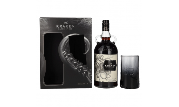 The Kraken Black Spiced 40% Vol. 1l dovanų dežutėje su taure