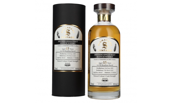 Signatory Vintage CRAIGELLACHIE 15 Years Old 1st Fill Bourbon Cask Strength #306167 2009 59,5% Vol. 0,7l dovanų dežutėje