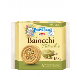 Sausainiai Mulino Bianco Baiocchi Biscotti con Crem a al Pistacchio 168g.