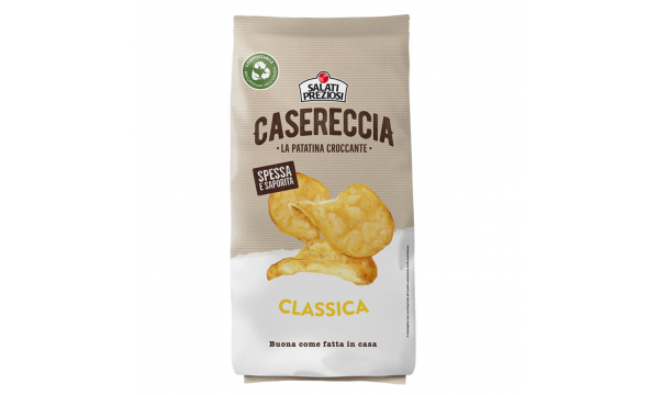 Naturalūs Itališki bulvių traškučiai Salati Preziosi Casereccia Classica 150g. 