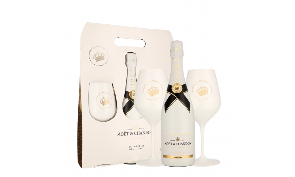 Moet & Chandon Ice Imperial 12% Vol. 0.75l + su dviem taurėmis dovanų dežutėje 