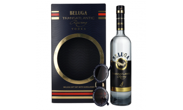 Beluga Transatlantic Racing Montenegro Vodka 40% Vol. 0,7l dovanų dežutėje su akiniais