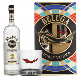 Beluga Noble Vodka EXPORT Montenegro 40% Vol. 1,0l dovanų dėžutėje su taure