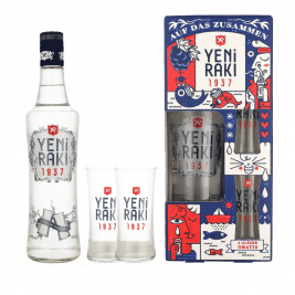 Yeni Raki 45% Vol, 0.7l dovanų dežutėje su 2 taurėmis
