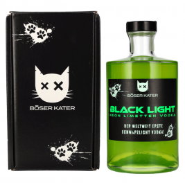 BÖSER KATER Black Light Neon Limetten Vodka 40% Vol. 0,5l dovanų dėžutėje