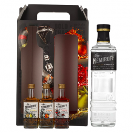 Nemiroff Vodka Set 40% Vol. 0,7l dovanų dėžutėje plius 3x0,05l