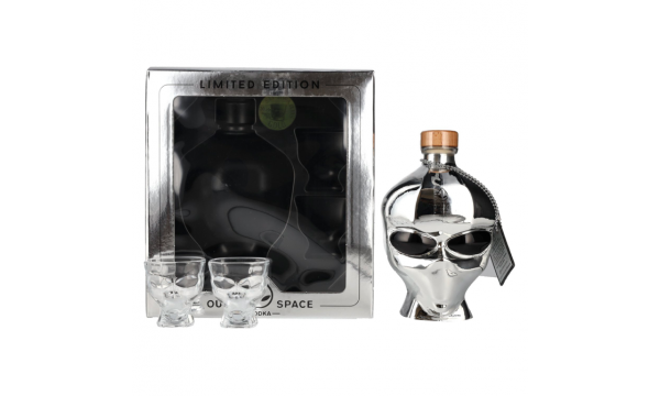 Outerspace Vodka Chrome Limited Edition 40% Vol. 0,7l dovanų dėžutėje su 2 taurelėmis