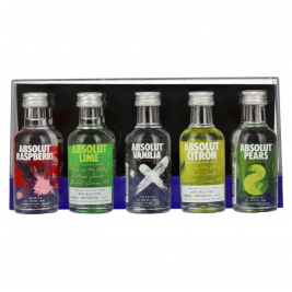 Absolut Vodka FLAVORED FIVE Miniature Set 40% Vol. 5x0,05l dėžutėje