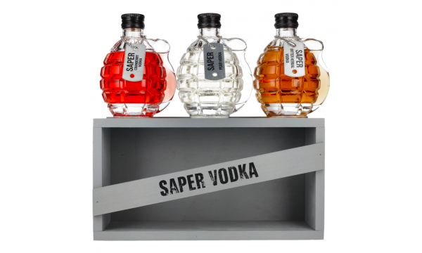 Saper Vodka 40% Vol. 3x0,2l dovanų dėžutėje