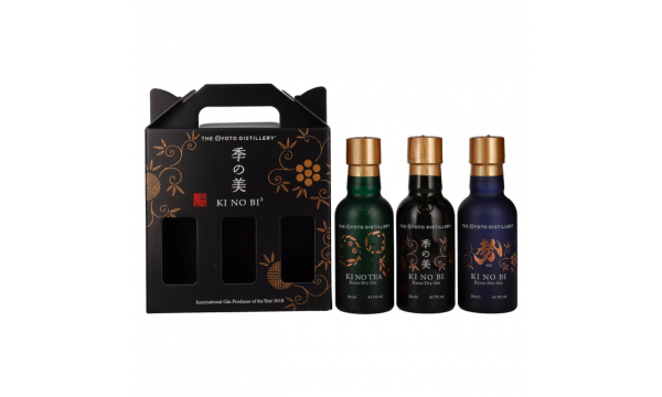 Rinkinys KI NO BI³ Kyoto Dry Gin Set 48,4% Vol. 3x0,2l dovanų dėžutėje