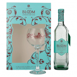 Bloom London Dry Gin 40% Vol. 0,7l dovanų dėžutėje su taure