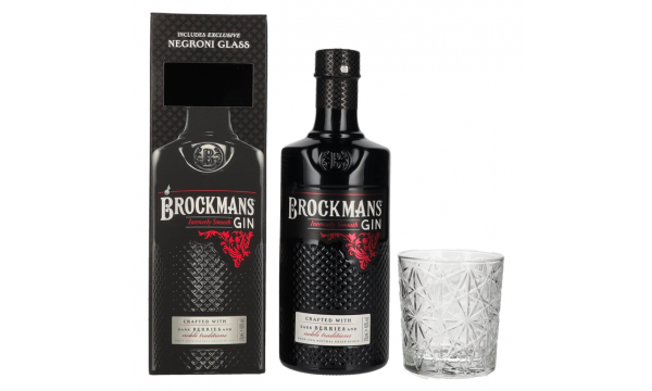 Brockmans Intensely Smooth PREMIUM GIN 40% Vol. 0,7l dovanų dėžutėje su taure