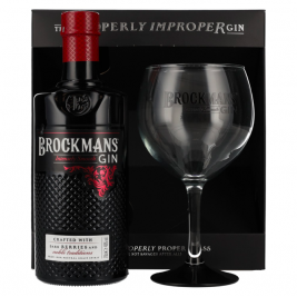 Brockmans Intensely Smooth PREMIUM GIN 40% Vol. 0,7l dovanų dėžutėje su taure